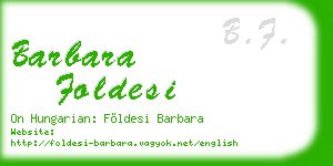 barbara foldesi business card